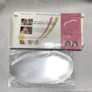 Beauty Treatment Disposable Face Shield Clear 50 Pieces Stick On Adhesive